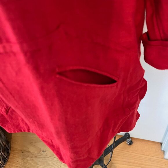 Vintage Red Raw Silk Embroidered Jacket Size Large - Picture 5 of 6